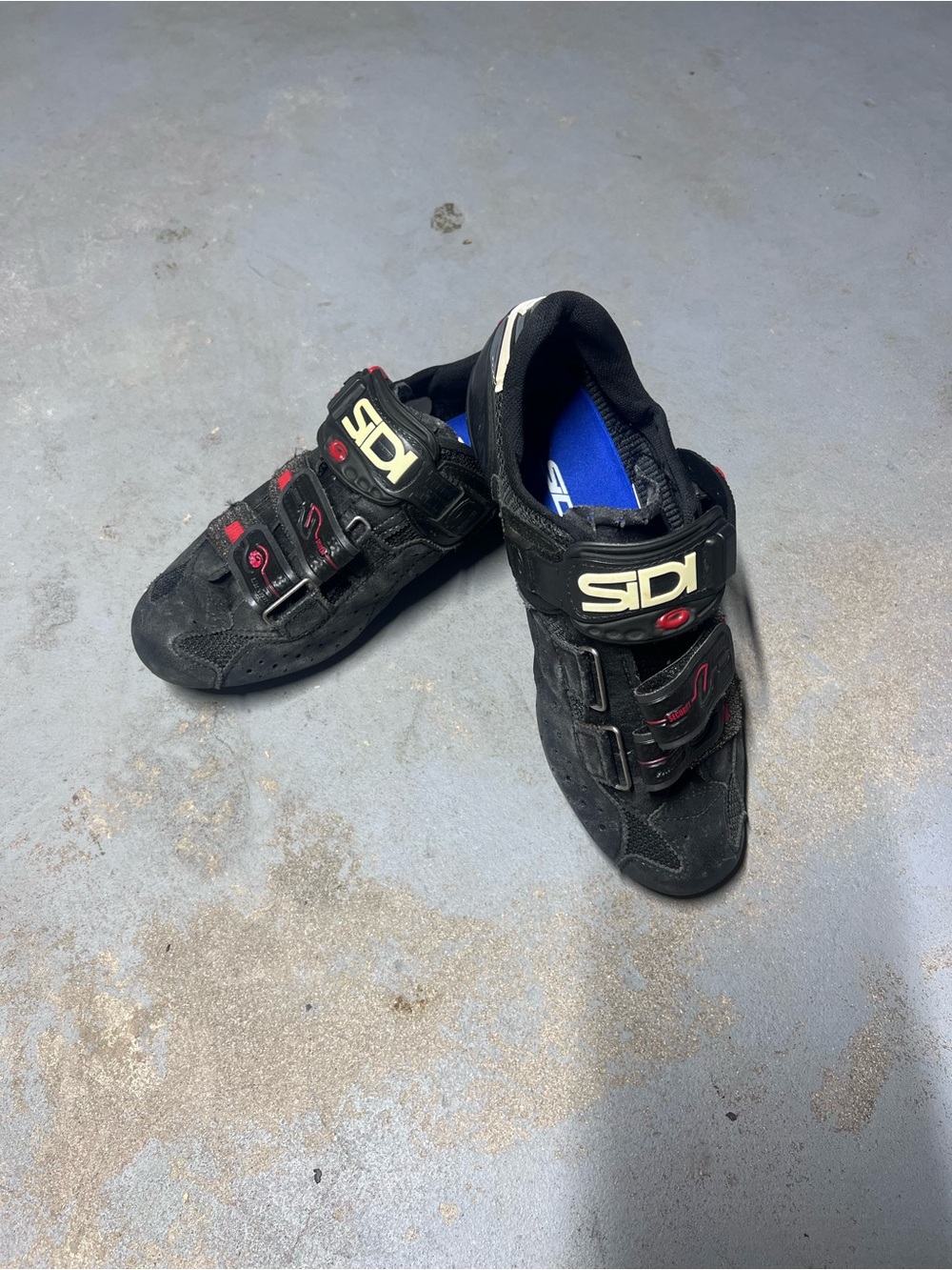 Sidi Road Cycling Shoes Black Red 3-Strap Mens/Womens Size 12
